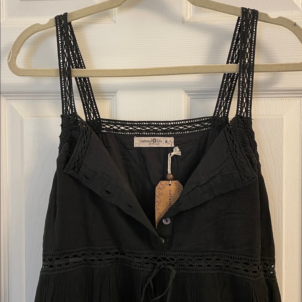 Natural Life Black Gauzy Dress - Picture 2 of 8